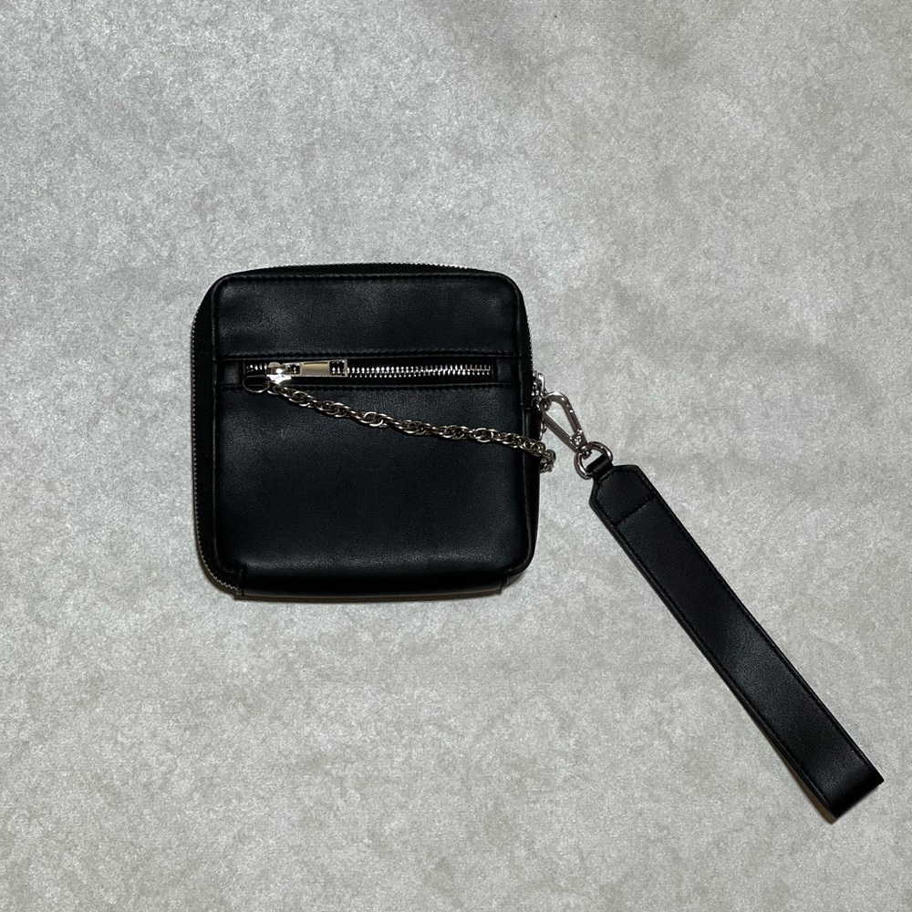 Worthington Black Faux Leather Wristlet Purse